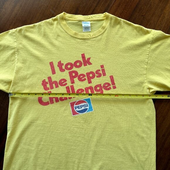 Vintage Pepsi Challenge Yellow T-Shirt — Size XL — 100% Cotton - Picture 11 of 11